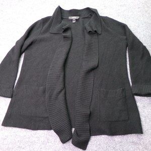 St. John for Nordstrom Womens Cardigan Black Medium Cashmere Shawl Neck Sweater